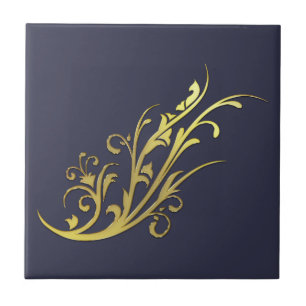 Carreau Fleur d'or fausse de luxe abstrait