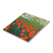 Carreau Fleur du champ de tulipes orange (Côté)