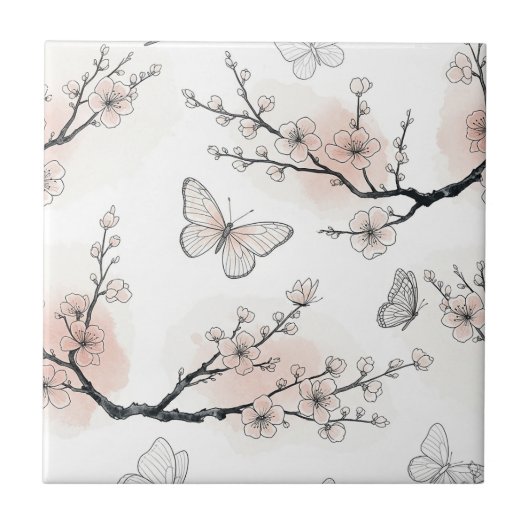 Carreau Fleur Élégante de Papillon (10) (Devant)