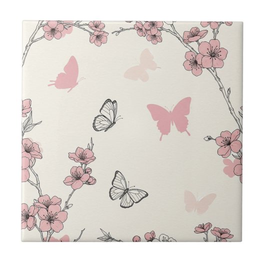 Carreau Fleur Élégante de Papillon (6) (Devant)
