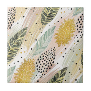 Carreau Fleur élégante et brosse Abstraite sans couture