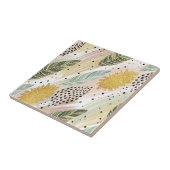 Carreau Fleur élégante et brosse Abstraite sans couture (Côté)