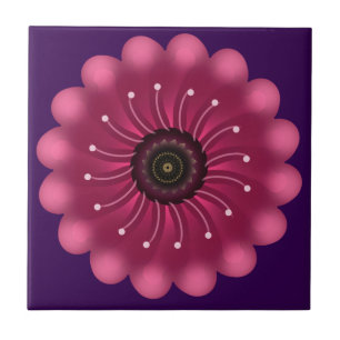 Carreau Fleur Fantastique Rose Luminescente   Fleur Floral