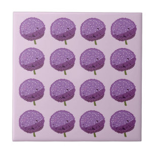 Carreau Fleur florale d'Allium pourpre