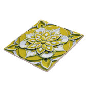 Carreau Fleur florale de relief jaune et blanc (Côté)