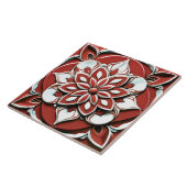 Carreau Fleur florale Gras Rouge et Blanc (Côté)
