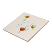 Carreau Fleur florale simple moderne Art d'automne (Côté)