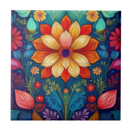 Carreau Fleur folk (Devant)