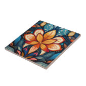 Carreau Fleur folk orange (Côté)