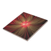 Carreau Fleur fractale de fansy rouge (Côté)