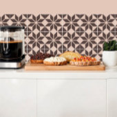 Carreau Fleur géométrique dans les tons crème et chocolat