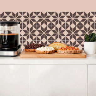 Carreau Fleur géométrique dans les tons crème et chocolat