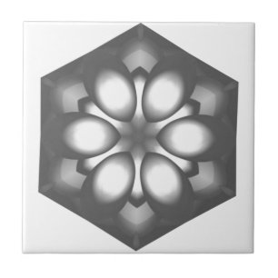 Carreau Fleur hexagonale grise