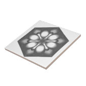 Carreau Fleur hexagonale grise (Côté)