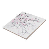 Carreau Fleur illustrative de cerisier pastel (Côté)