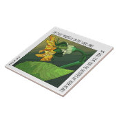 Carreau Fleur jaune gras avec vers de Psaume 37:4 (Côté)