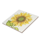 Carreau Fleur jaune heureuse de tournesol mignon d'été (Côté)