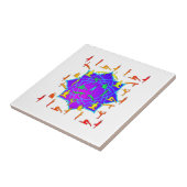 Carreau Fleur Lotus Avec Poireaux De Yoga (Côté)