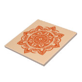 Carreau Fleur Mandala en Mandarin Orange (Côté)