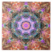 Carreau Fleur marbrée rétro teintes peau perse   (Devant)