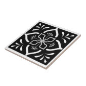 Carreau Fleur marocaine noir et blanc (Côté)