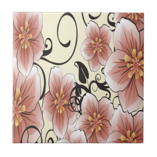 Carreau Fleur moderne Brown