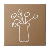 Carreau Fleur moderne simple blanc (Devant)