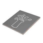 Carreau Fleur moderne simple gris blanc (Côté)