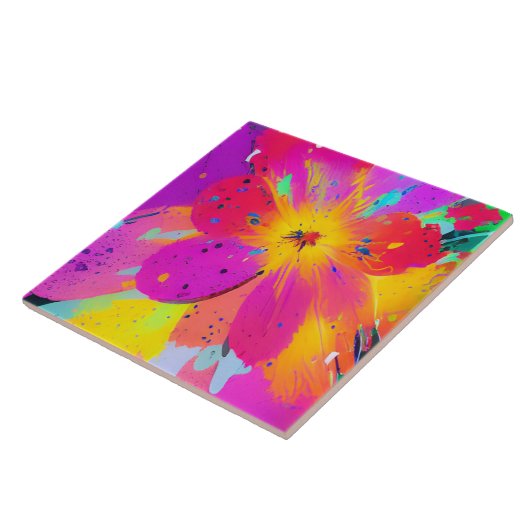 Carreau Fleur multicolore Abstraite (Côté)