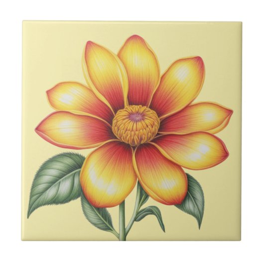 Carreau Fleur orange (Devant)