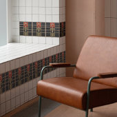 Carreau Fleur orange Abstraite géométrique au milieu du si