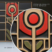 Carreau Fleur orange Abstraite géométrique au milieu du si