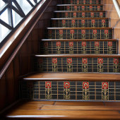 Carreau Fleur orange Abstraite géométrique au milieu du si