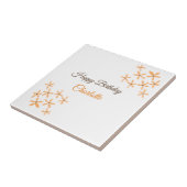 Carreau Fleur orange brune heureux anniversaire ajouter no (Côté)