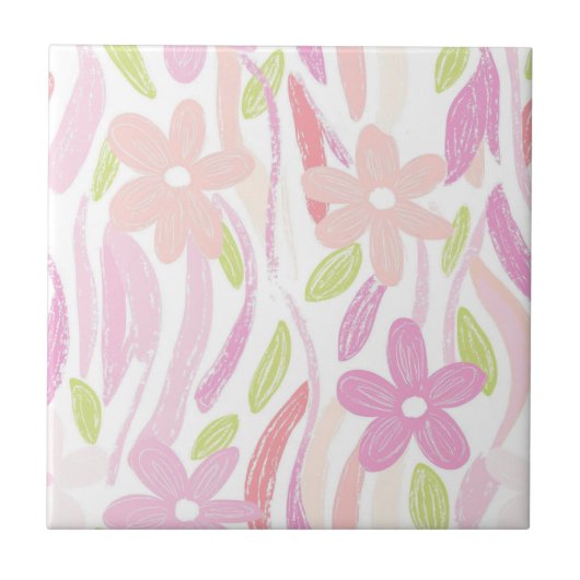 Carreau Fleur pastel rétro (10) (Devant)
