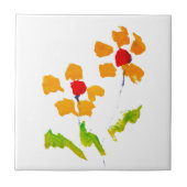 Carreau Fleur peinte par l'éléphant (Devant)