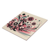 Carreau Fleur pop couleur rose mignonne (Côté)