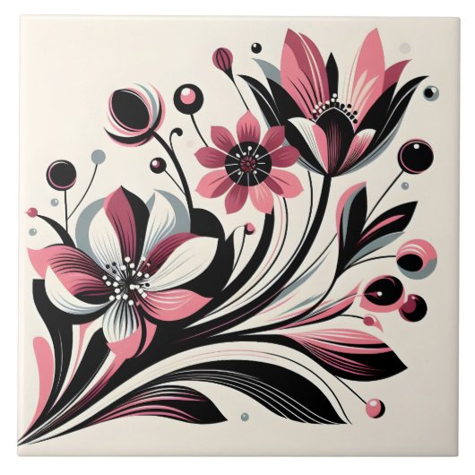 Carreau Fleur pop couleur rose mignonne (Devant)