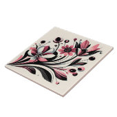 Carreau Fleur pop couleur rose mignonne (Côté)