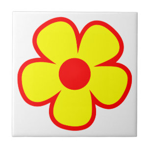 Carreau Fleur Rétro Amusante et Funky des Années 60 et 70