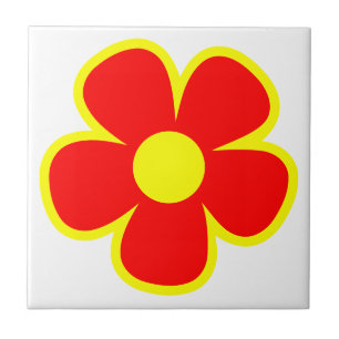 Carreau Fleur Rétro Amusante et Funky des Années 60 et 70