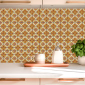 Carreau Fleur retro jaune et marron