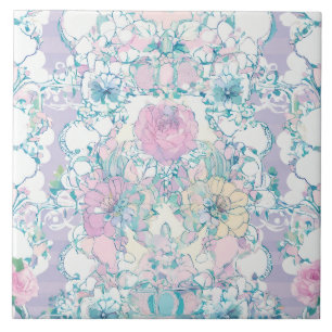Carreau Fleur rose