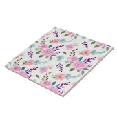 Carreau Fleur rose aquarelle sans couture (Côté)