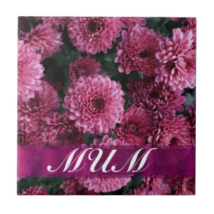Carreau Fleur rose mère personnalisée
