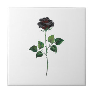 Carreau Fleur rose noire