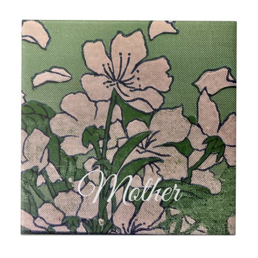 Carreau Fleur Rose Verte (Devant)