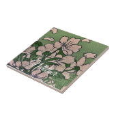 Carreau Fleur Rose Verte (Côté)