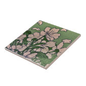 Carreau Fleur Rose Verte (Côté)