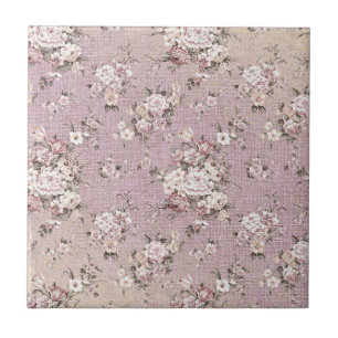 Carreau Fleur rose vintage Lavender Design floral
